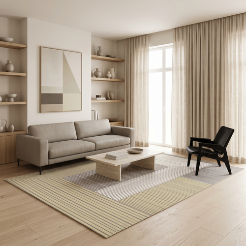 دکور مدرن مینیمال با فرش ماشینی 500 شانه فیلامنت